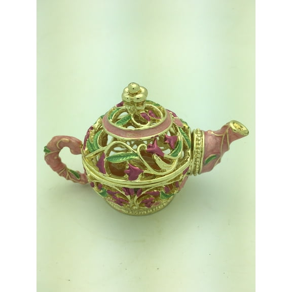 Hidden Treasures Flower Teapot Trinket Box TT1453