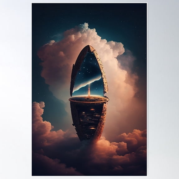 Hidden Ufo Poster Wall Art, Modern Wall Decor For Living Room Bedroom, 8x12 UNFRAMED