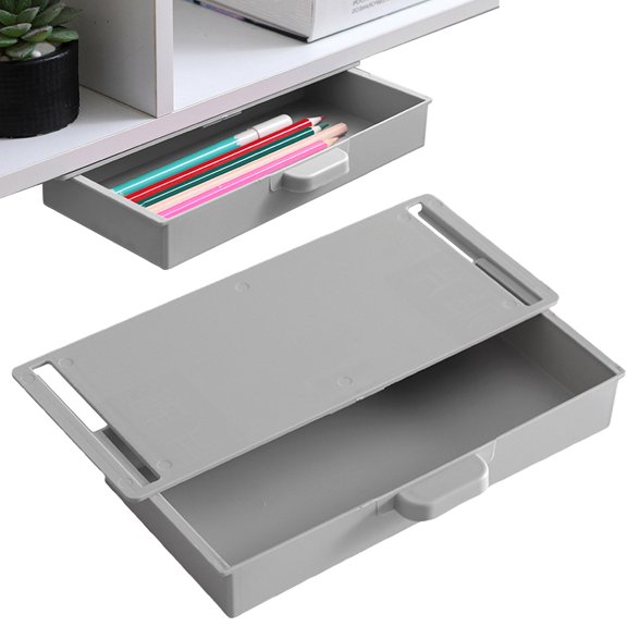Hidden Under Desk Drawer Adhesive Plastic Makeups Jewelry Desk Storage Drawer For Kitchen Leaveforme,Bedding Storage