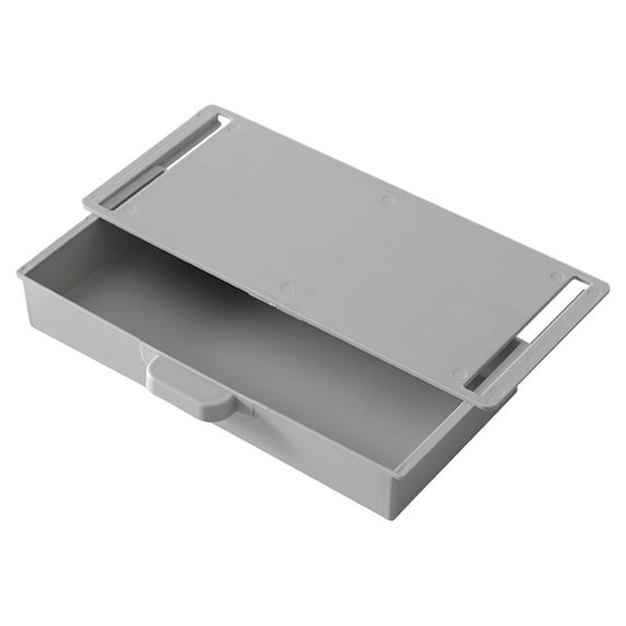Hidden Under Desk Drawer - Adhesive Plastic Storage Organizer for Makeup, Jewelry, Office Supplies, Kitchen Utensils, Space Saving Desk Accessory