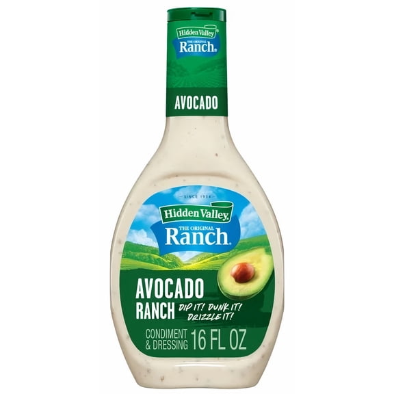Hidden Valley Avocado Ranch Salad Dressing 16oz (Pack of 4)