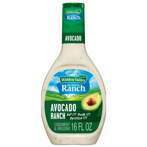 Hidden Valley Avocado Ranch Salad Dressing 16oz (Pack of 10)