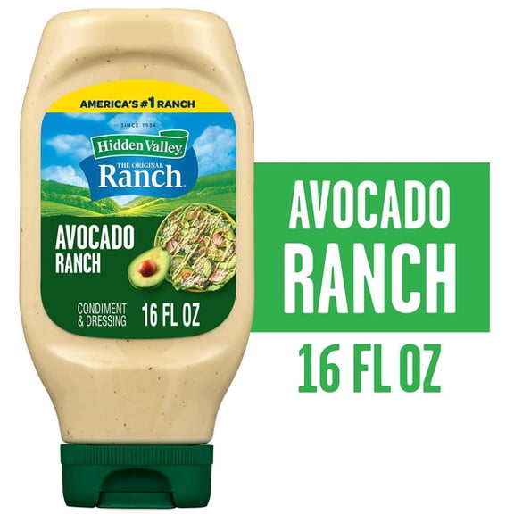 Hidden Valley Avocado Ranch Salad Dressing & Topping, Gluten Free - 16 Ounce Bottle (Package May Vary)