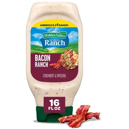 Hidden Valley Bacon Ranch Dip Sauce Condiment & Dressing, 16 fl oz Squeeze Bottle