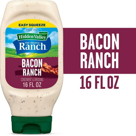 Hidden Valley Bacon Ranch Topping and Dressing, 16 fl oz Easy Squeeze Bottle