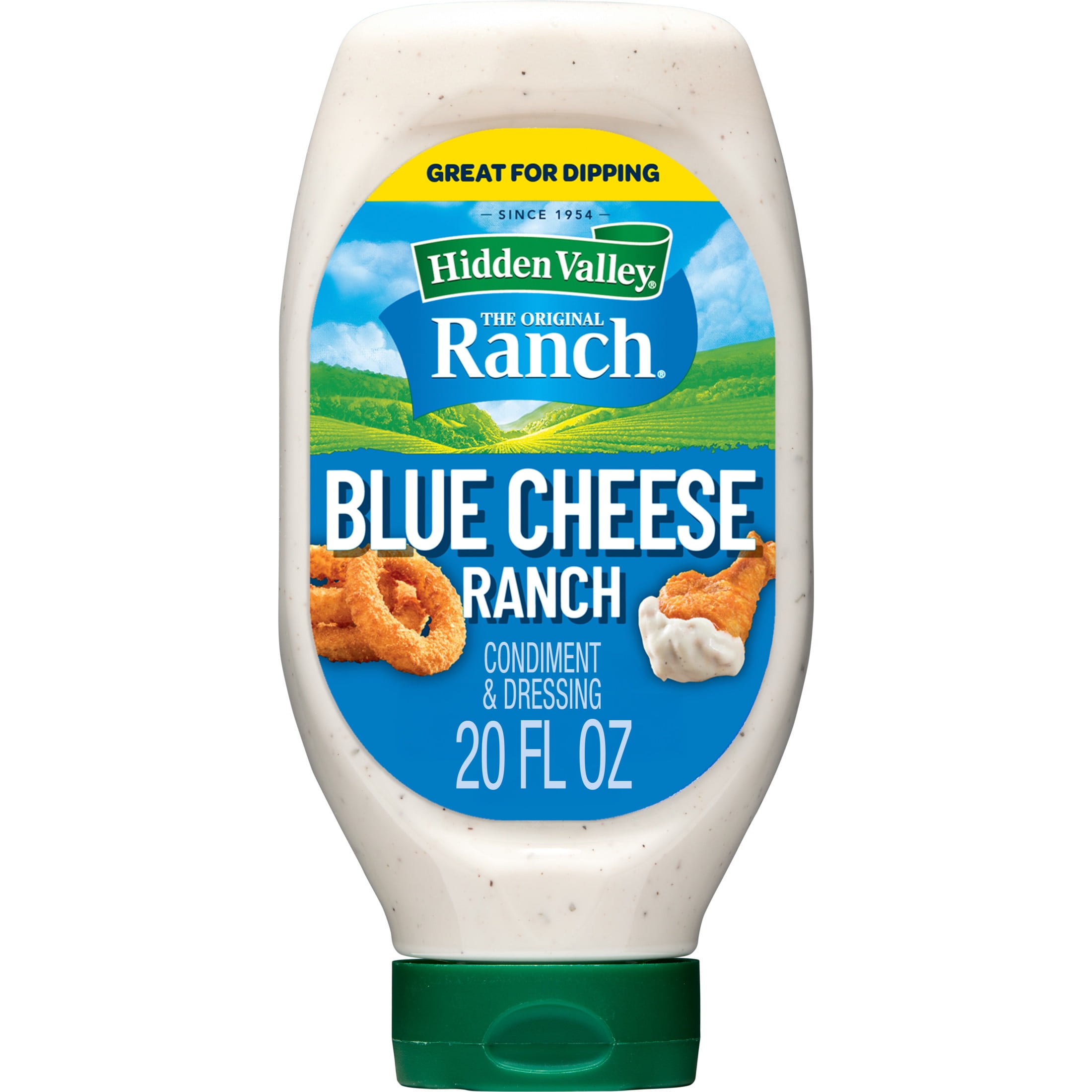 Hidden Valley Blue Cheese Ranch Condiment and Dressing, Easy Squeeze Bottle, 20 Fluid Ounces