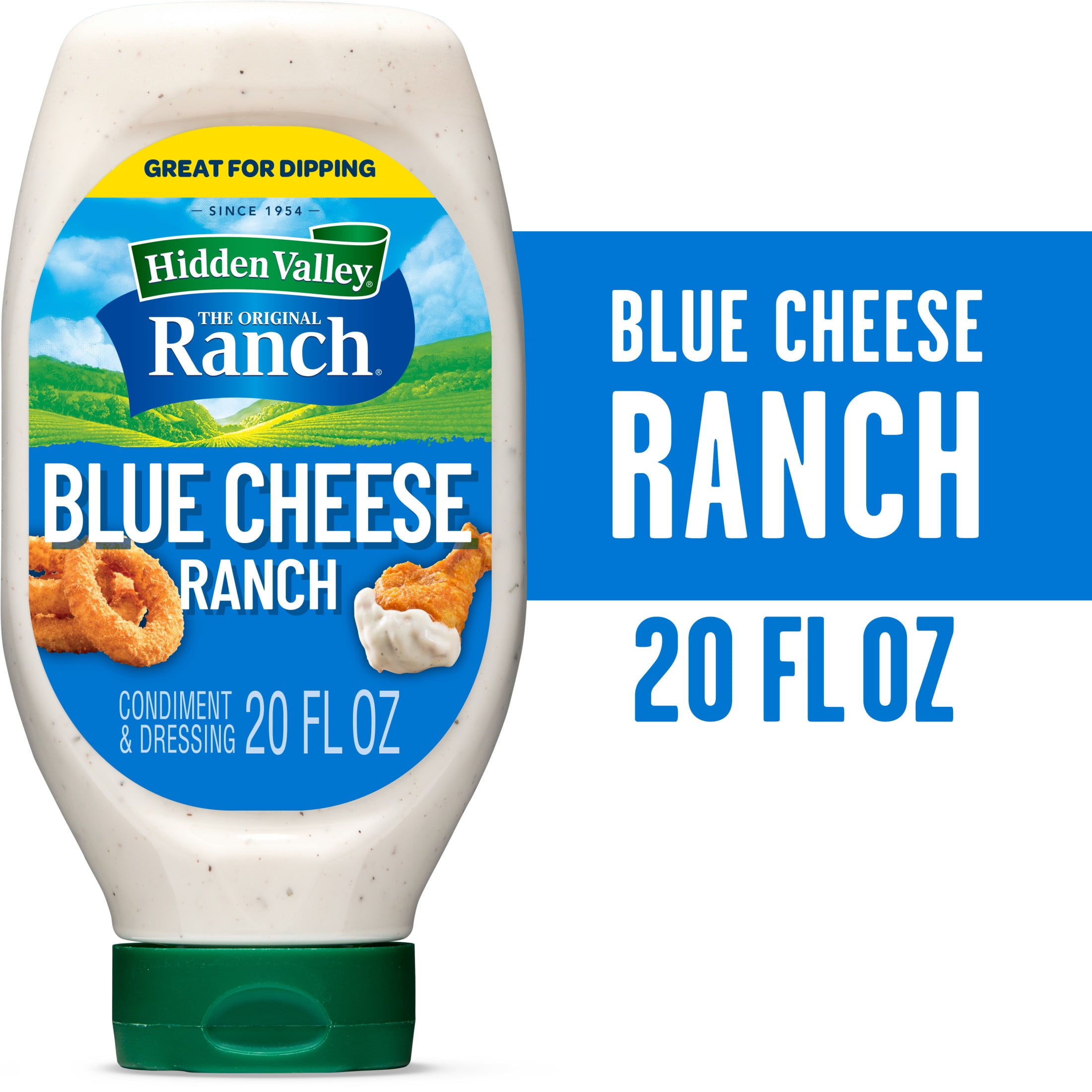 Hidden Valley Blue Cheese Ranch Condiment and Dressing, Easy Squeeze Bottle, 20 Fluid Ounces