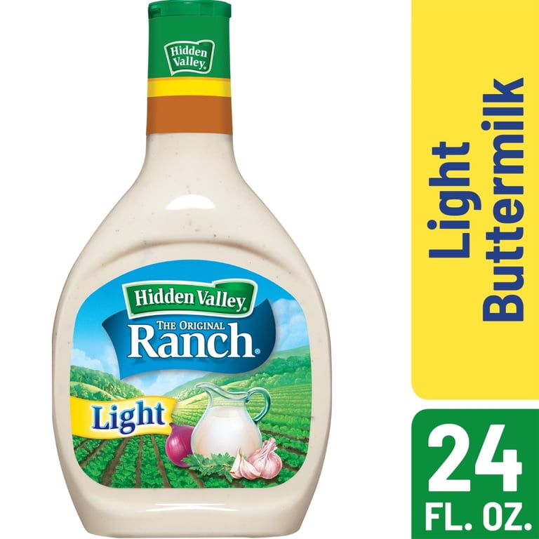 Hidden Valley Buttermilk Ranch Light Salad Dressing & Topping, Gluten Free  - 24 Ounce Bottle