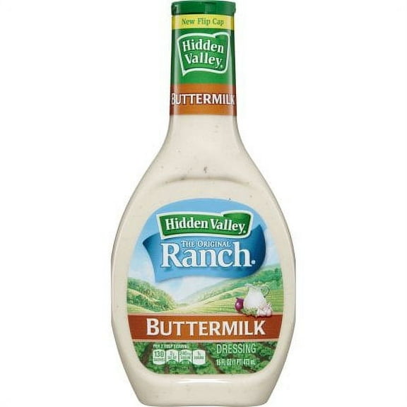 Hidden Valley Buttermilk Ranch Salad Dressing & Topping, Gluten Free - 16 Ounce Bottle (Pack of 6)