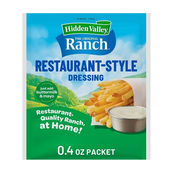 Hidden Valley Ranch Restaurant- Style Salad Dressing and Seasoning Mix 0.4 oz (Pack of 60)