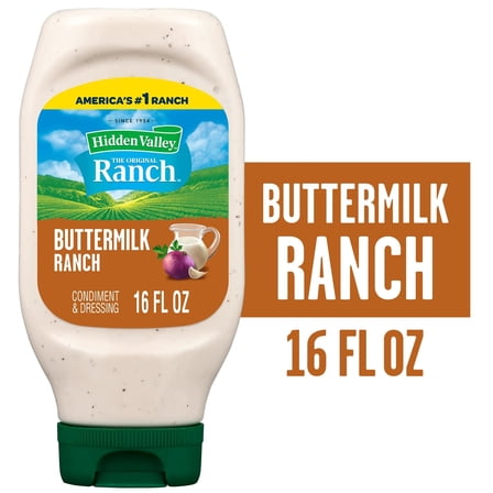Hidden Valley Buttermilk Ranch Topping and Dressing, 16 fl oz Bottle