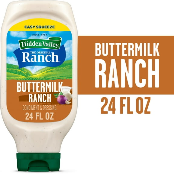 Hidden Valley Buttermilk Ranch Topping and Dressing, 24 fl oz Easy Squeeze Bottle
