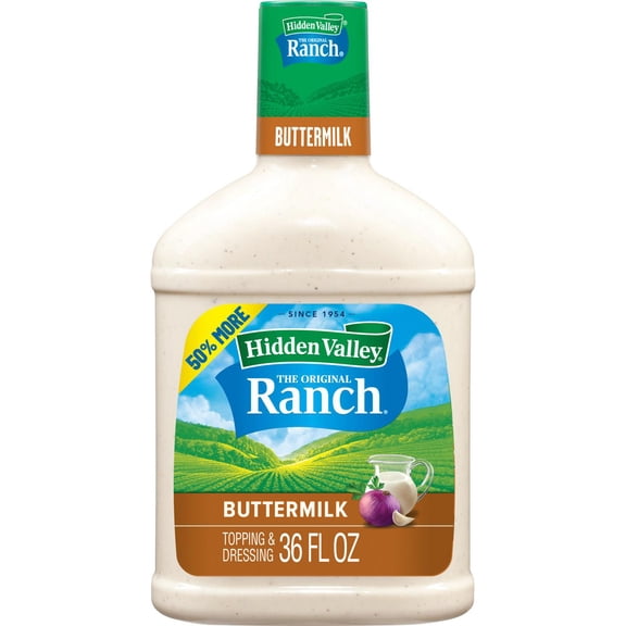 Hidden Valley Buttermilk Ranch Topping and Dressing Bottle - 36 oz- Pack of 2