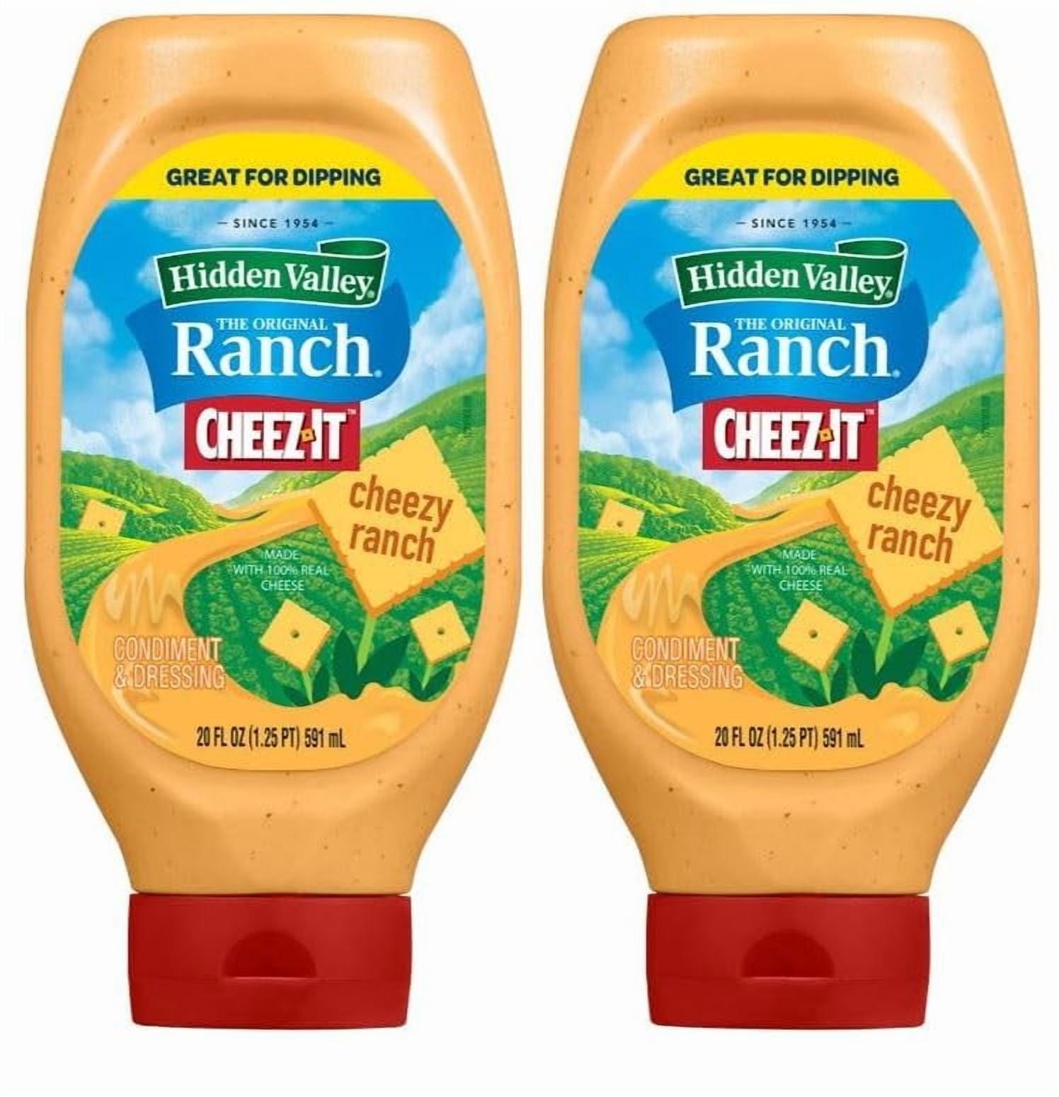 Hidden Valley Cheez it Ranch 20 Oz, Pack of 2, Bundled With V2U Utensil Set