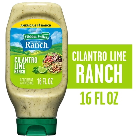 Hidden Valley Cilantro Lime Ranch Dressing, 16 fl oz Easy Squeeze Bottle