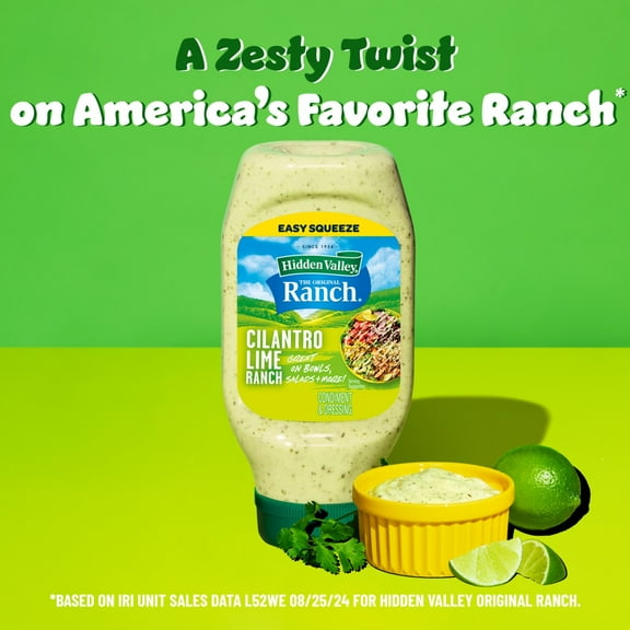 Hidden Valley Cilantro Lime Ranch Condiment and Dressing, Easy Squeeze Bottle - 16 fl oz - Pack of 2