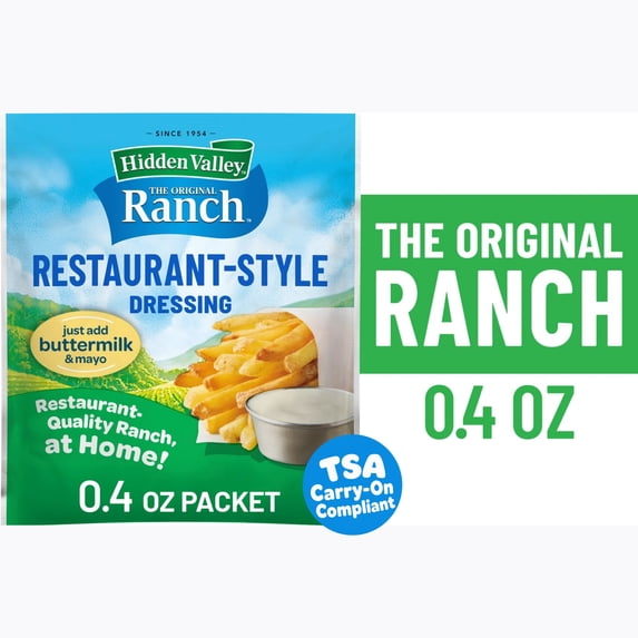 Hidden Valley Restaurant-Style Buttermilk Ranch Dressing & Seasoning Mix, 0.4 oz Packet
