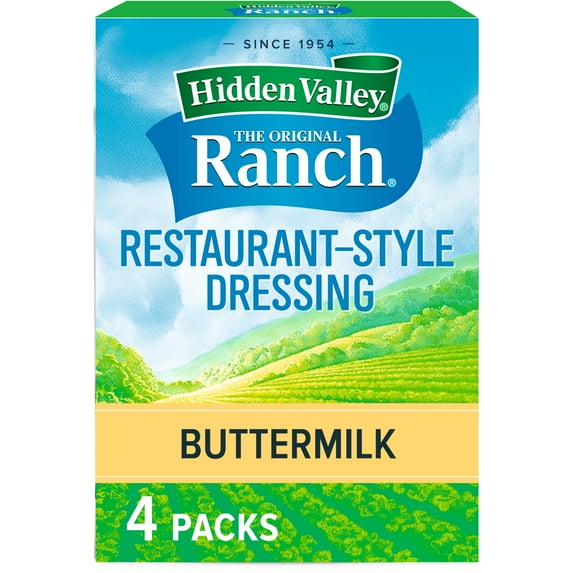 Hidden Valley Gluten Free Buttermilk Ranch Salad Dressing and Seasoning Mix, .4 oz, 4 Pack