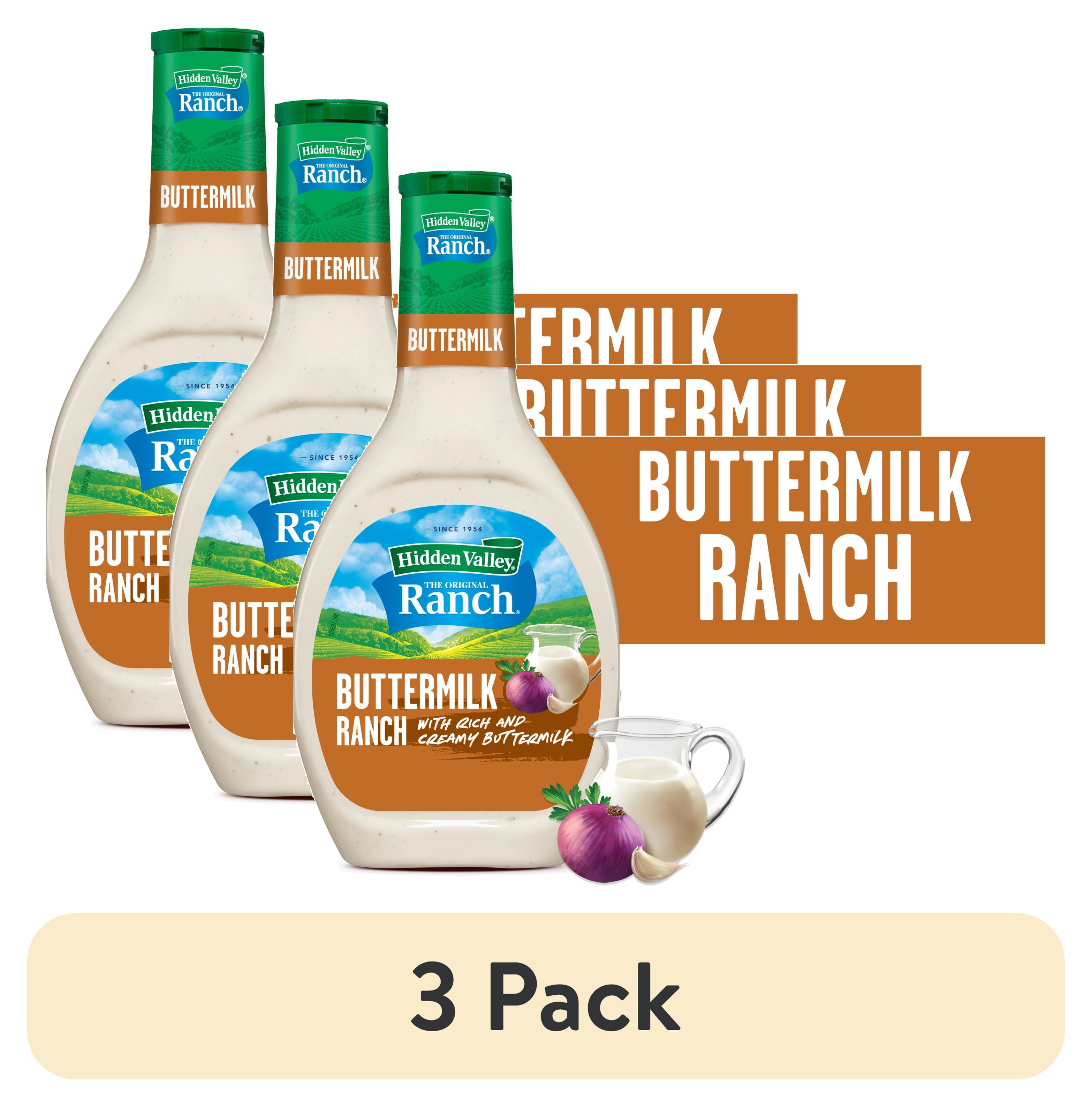 (3 pack) Hidden Valley Gluten Free Buttermilk Ranch Salad Dressing and