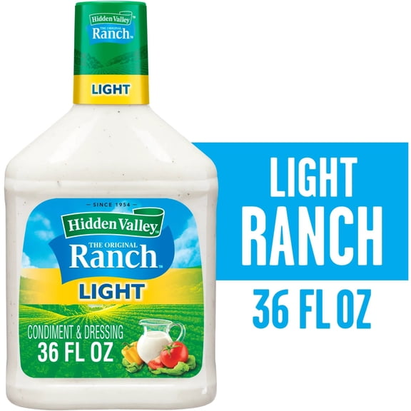Hidden Valley Light Ranch Condiment and Dressing, 36 Fluid Ounces