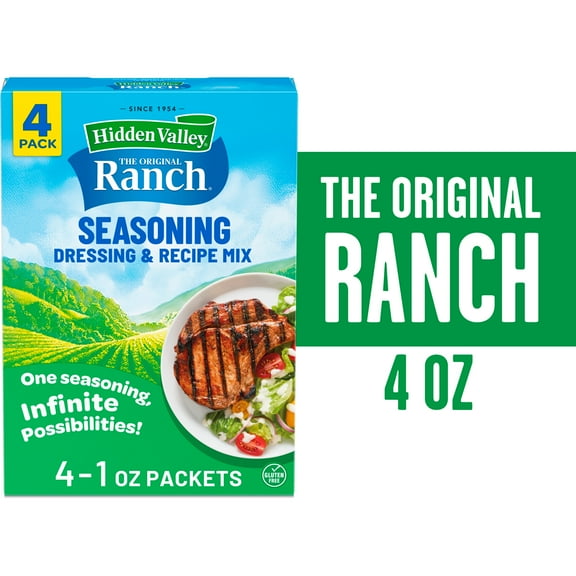 Hidden Valley Gluten Free, Keto-Friendly Original Ranch Salad Dressing & Seasoning Mix, 4 Packets