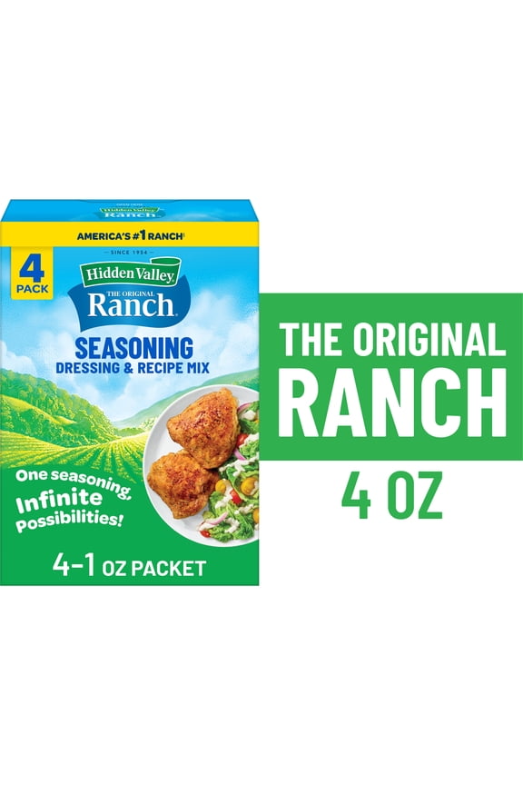 (4 Pack) Hidden Valley Original Ranch Seasoning & Salad Dressing Mix, 1 oz Packet