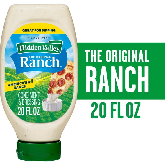 Hidden Valley Original Ranch Dipping Sauce Salad Dressing and Topping, 20 fl oz Easy Squeeze Bottle