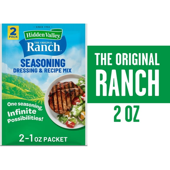 Hidden Valley Gluten Free Original Ranch Salad Dressing and Seasoning Mix, 1 oz, 2 Pack