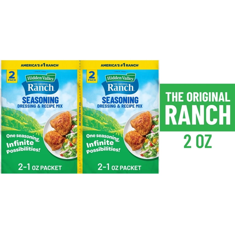 Hidden Valley Gluten Free Original Ranch Salad Dressing and Seasoning Mix,  1 oz, 2 pack