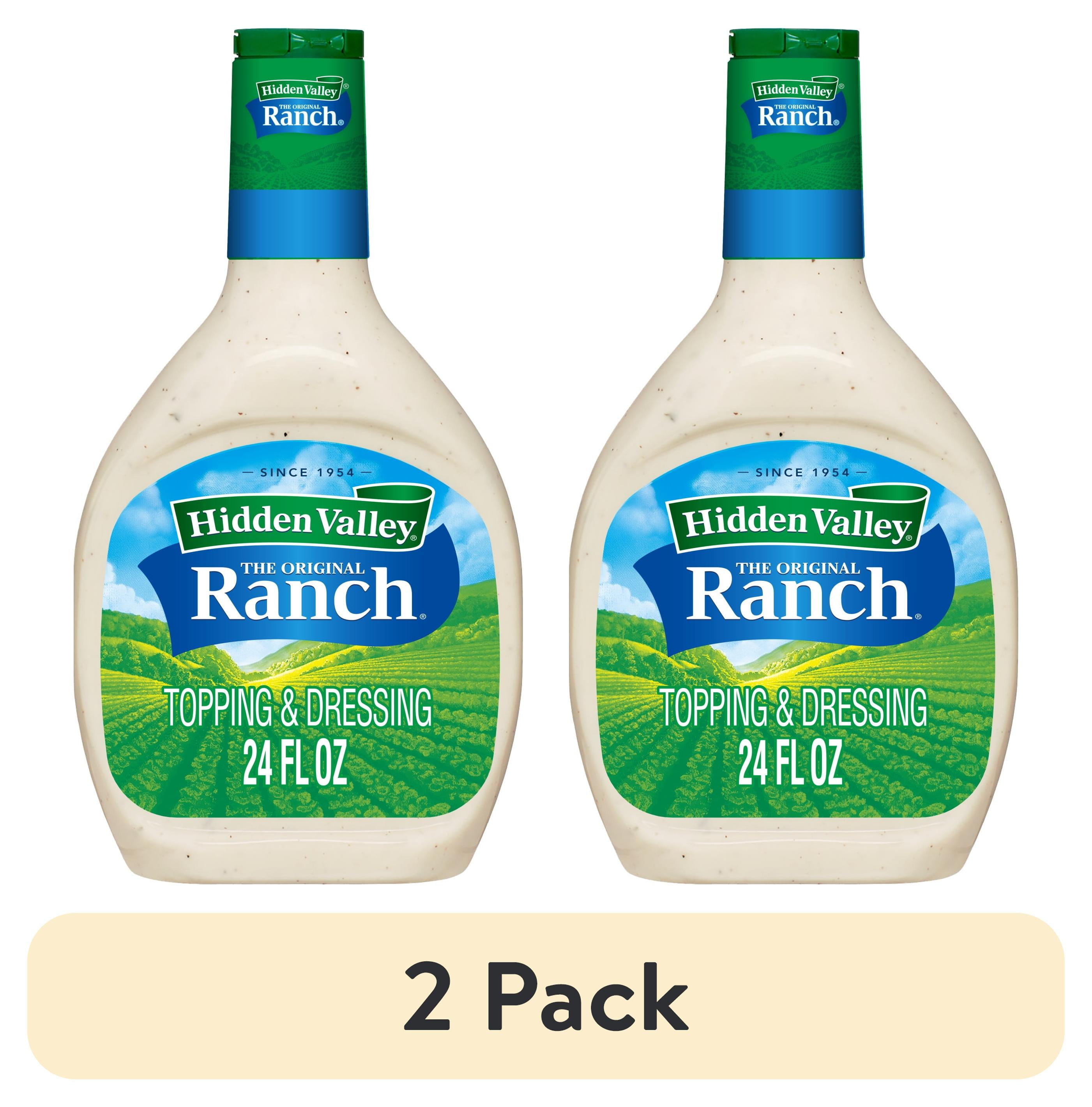 (2 pack) Hidden Valley Gluten Free Original Ranch Salad Dressing and Topping, 24 fl oz