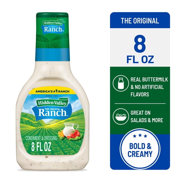 Hidden Valley Original Ranch Salad Dressing & Condiment, 8 fl oz Bottle