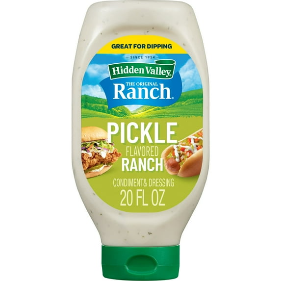 Hidden Valley Gluten Free Pickle Ranch Dipping Sauce Topping and Dressing 20 fl oz (Pack of 6)