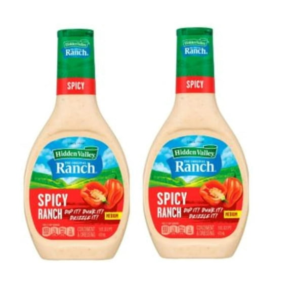 Hidden Valley Gluten Free Spicy Ranch Salad Dressing, 16 fl oz, Pack of 2