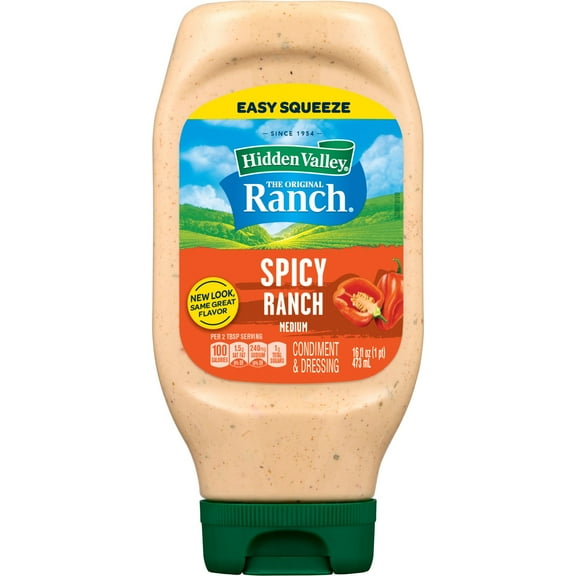 Hidden Valley Gluten Free Spicy Ranch Salad Dressing and Topping 16 fl oz (Pack of 2)