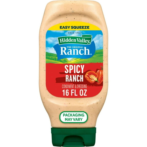 Hidden Valley Gluten Free Spicy Ranch Salad Dressing and Topping 16 fl oz (Pack of 6)
