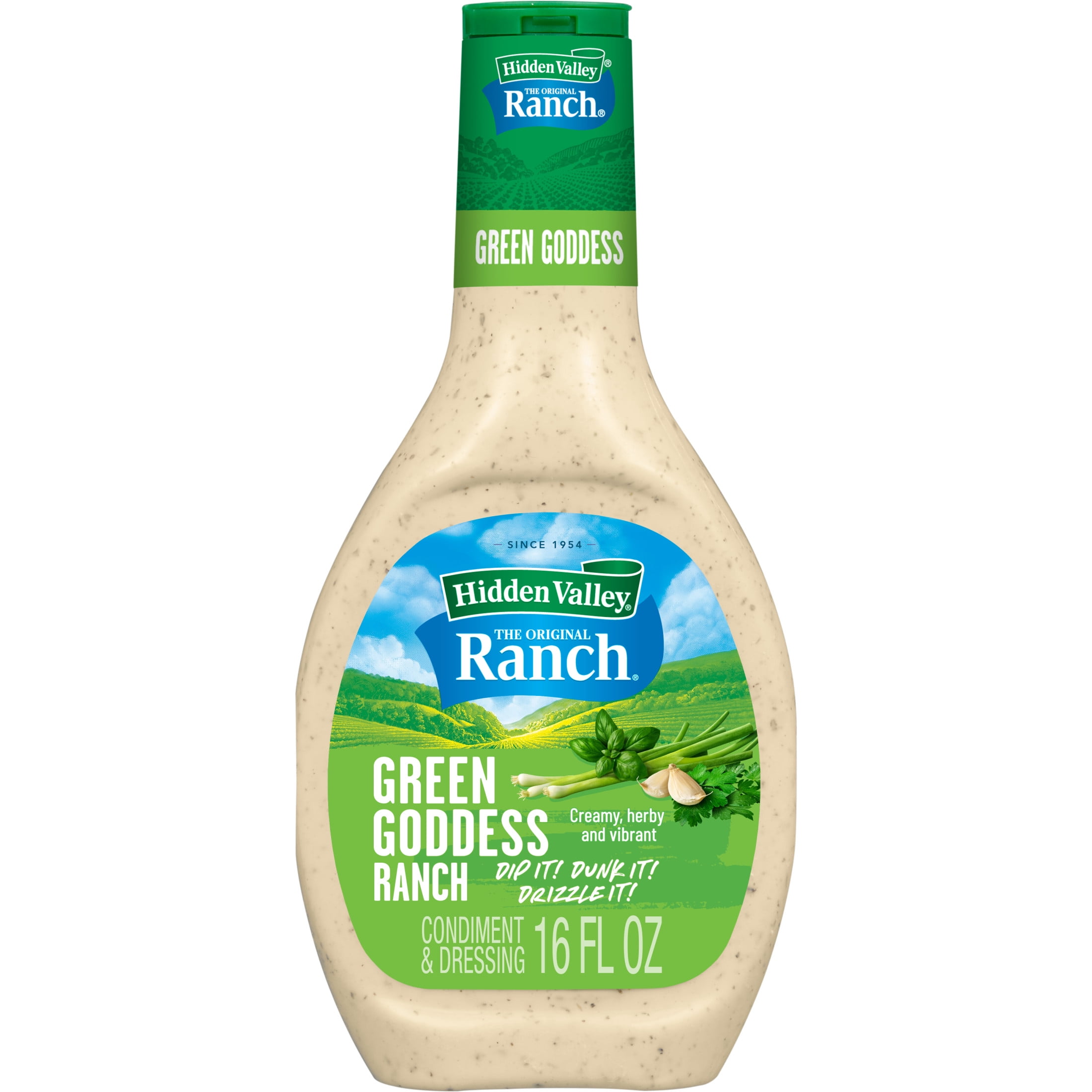 Hidden Valley Green Goddess Dressing 16 fl oz Ranch Flavor Pack of 4