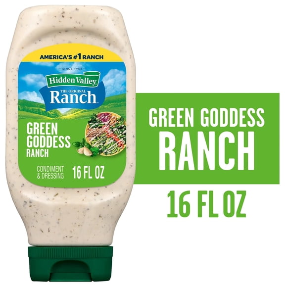 Hidden Valley Green Goddess Ranch Topping and Dressing, 16 fl oz Easy Squeeze Bottle