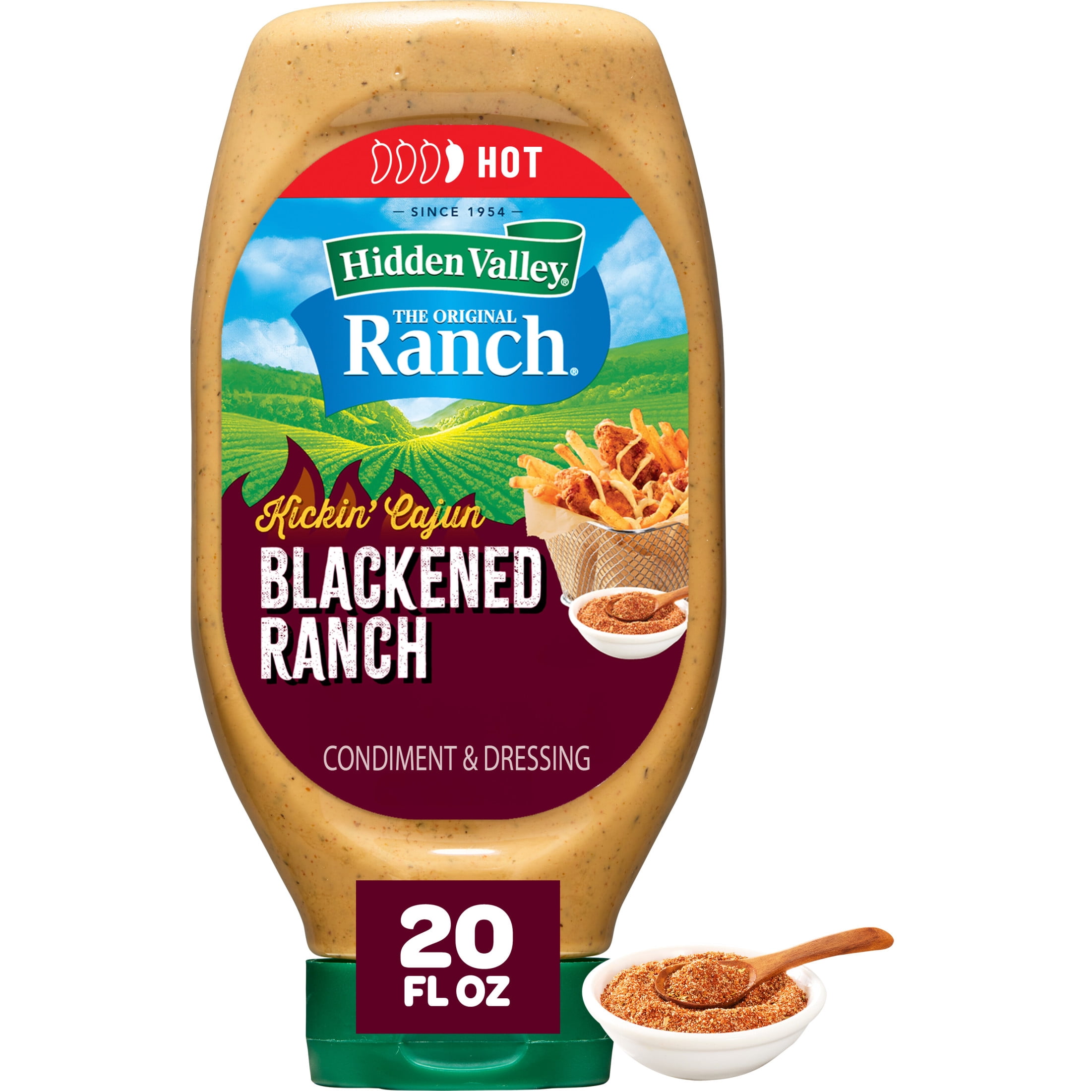 Hidden Valley Kickin' Cajun Blackened Ranch Condiment and Dressing, 20 fl. oz.