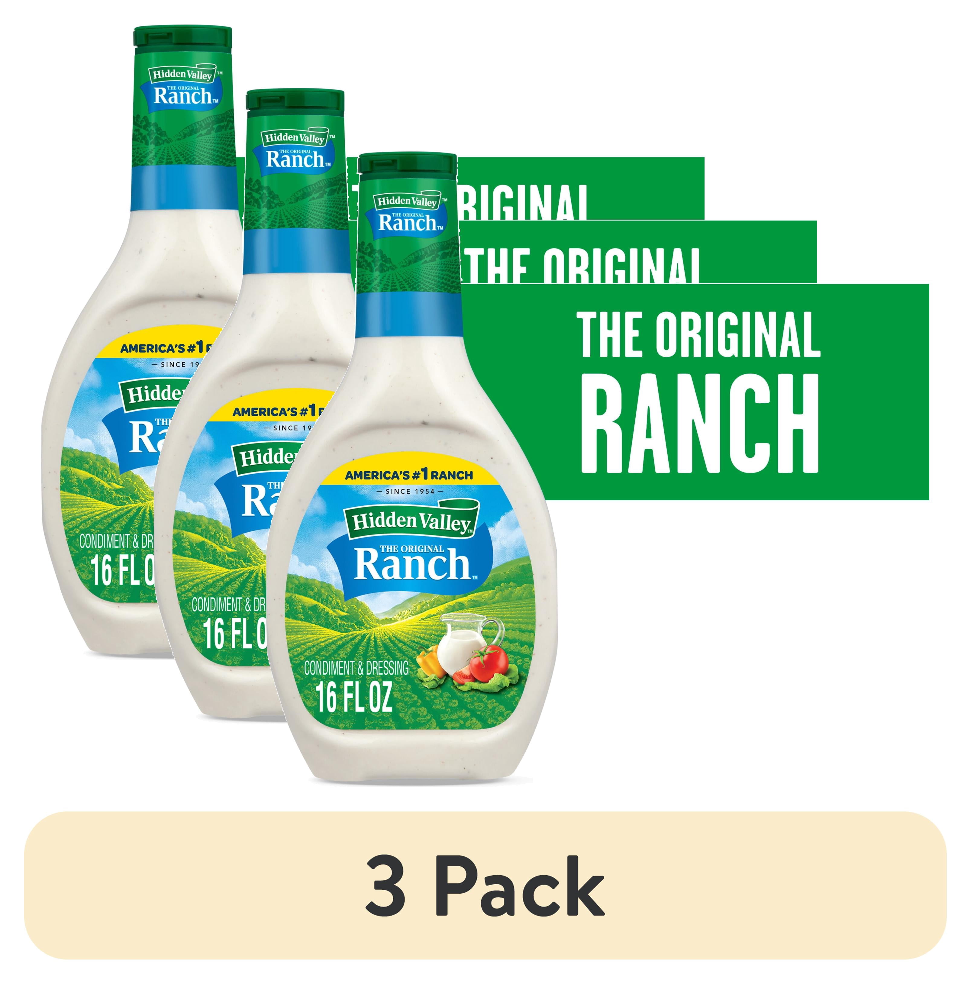 (3 pack) Hidden Valley Original Ranch Dressing, 16 fl. oz.