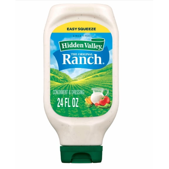 Hidden Valley Original Ranch Condiment and Dressing, Easy Squeeze Bottle, 24 Fl Oz (Package May Vary)