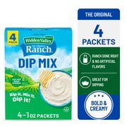 (4 Pack) Hidden Valley Original Ranch Dip Mix, 1 oz Packet