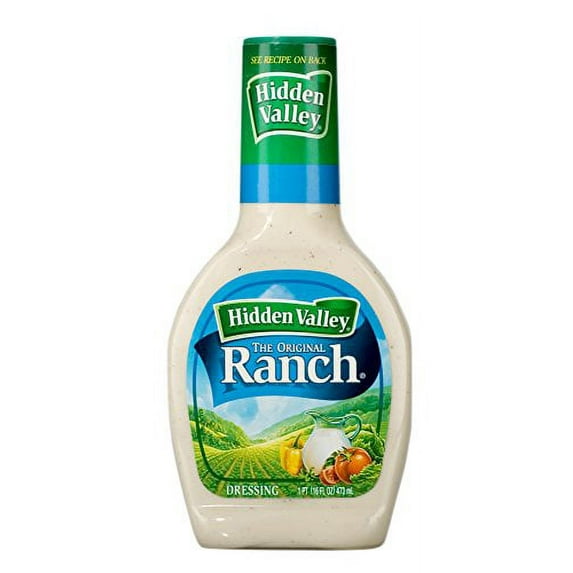 Hidden Valley Original Ranch Dressing, 16 Fluid Ounce Bottle, Pack of 3, Plus Hidden Valley Original Ranch Seasoning and Salad Dressing Mix, 1 Oz Packet