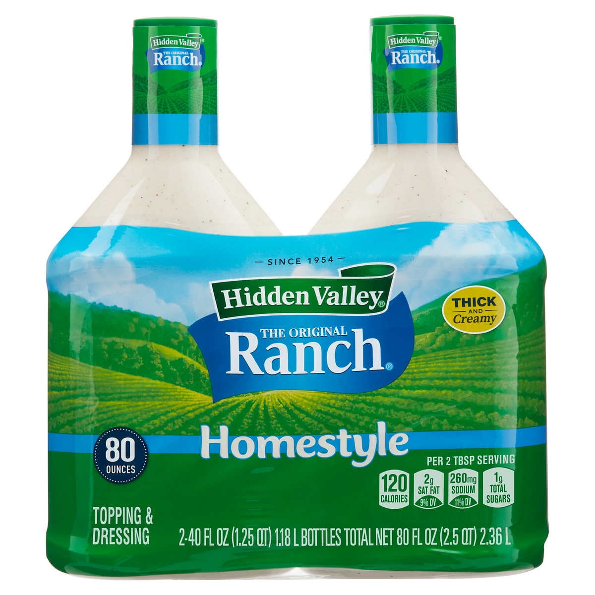 Hidden Valley Original Ranch Dressing, 40 fl oz, 2 Count