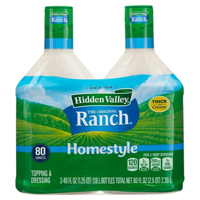 Original Ranch Hidden Valley Original Ranch Homestyle Salad Dressing, Gluten Free, 40 ...