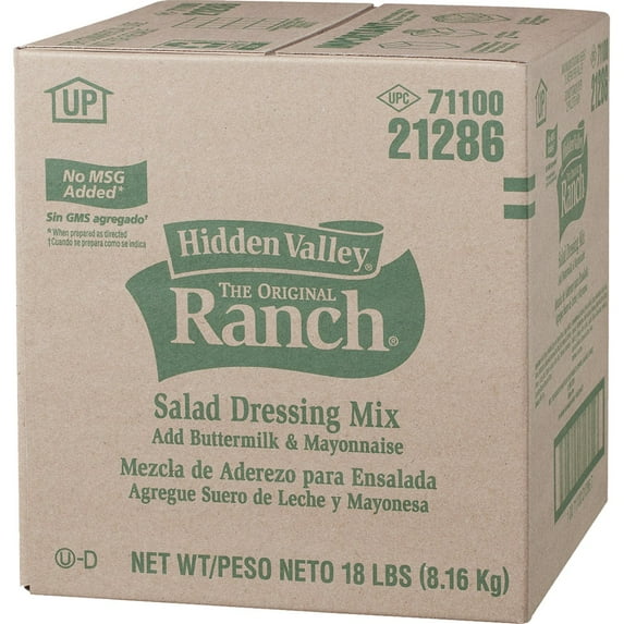 Hidden Valley Original Ranch Dressing Dip & Sauce Mix - No Msg Added, 18 Pounds
