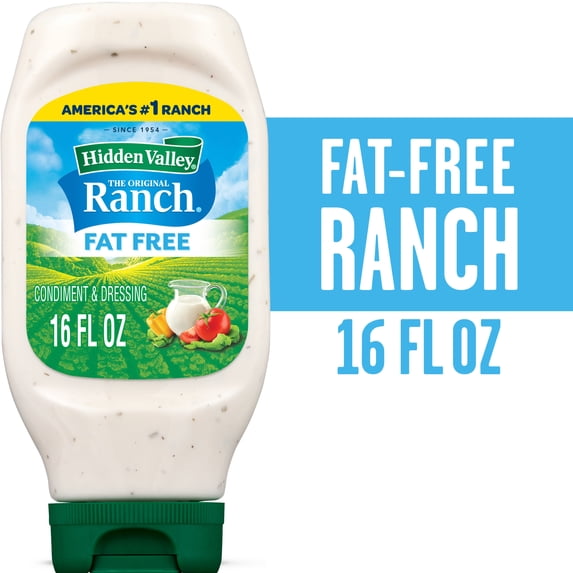 Hidden Valley Fat Free Ranch Condiment and Dressing, Easy Squeeze Bottle, 16 fl oz