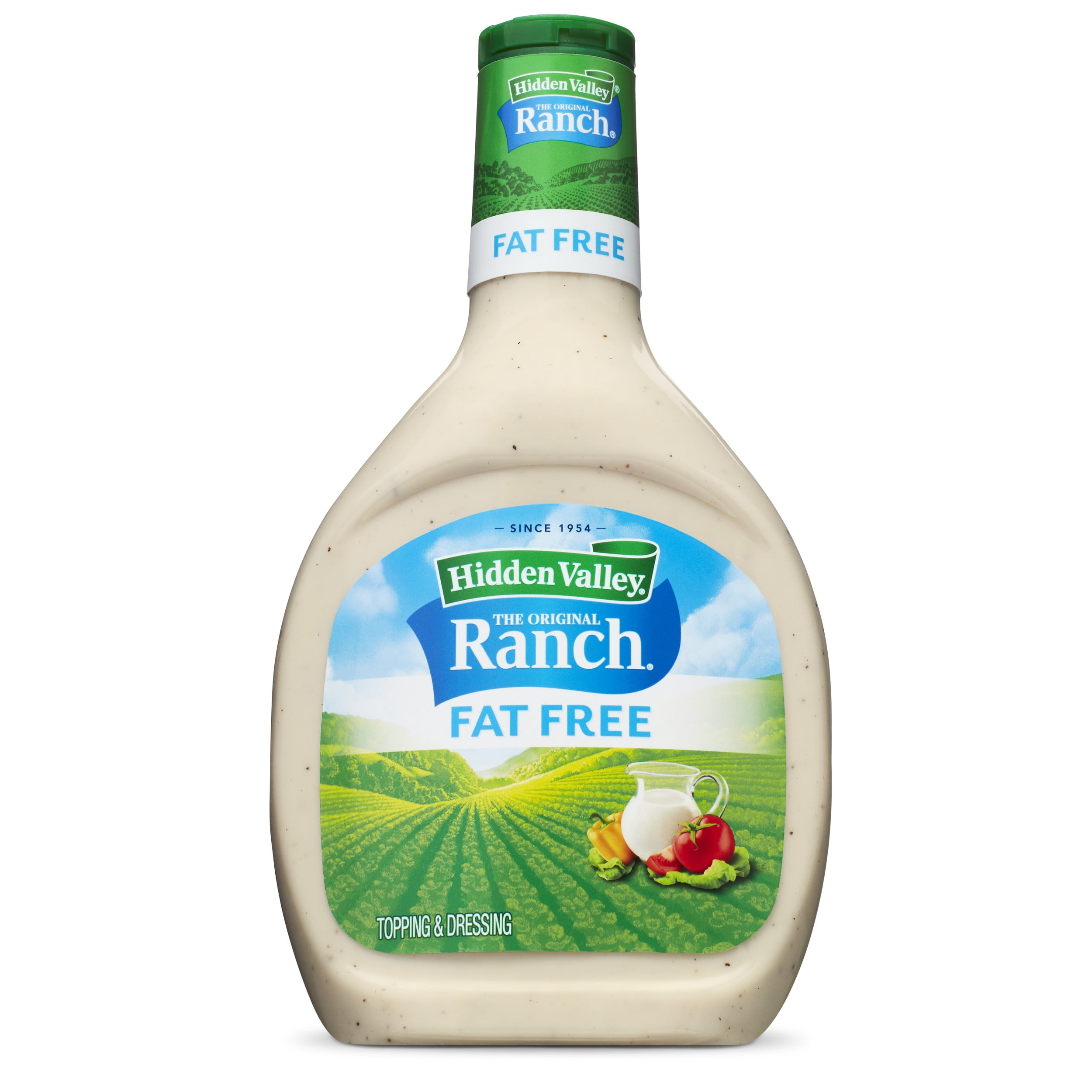 Hidden Valley Original Ranch Fat Free Salad Dressing & Topping, Gluten Free - 24 oz Bottle