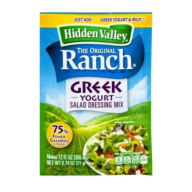 Hidden Valley Original Ranch Greek Yogurt Salad Dressing Mix, 0.74 oz