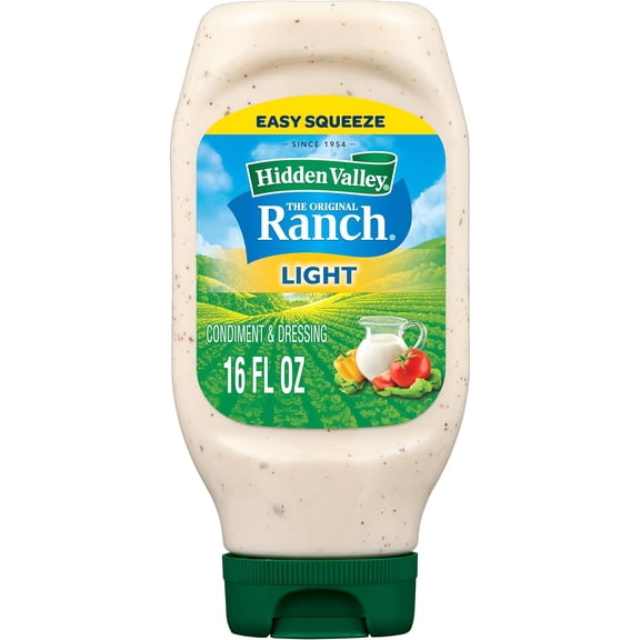 Hidden Valley Original Ranch Light Salad Dressing & Topping, Gluten Free - 16 Ounce Bottle