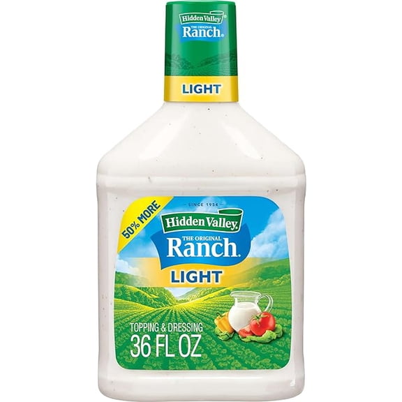Hidden Valley Original Ranch Light Salad Dressing & Topping, Gluten Free, keto-friendly - 36 Ounce Bottle (Package May Vary)